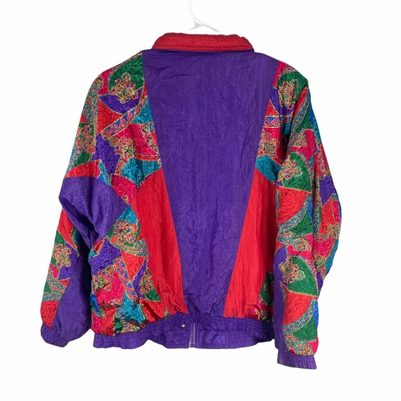 Vintage nouveau mode satin bomber jacket colorful - Picture 5 of 6